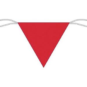 つくし工房 安全標識 651-A 『赤無地』 三角旗 赤無地 300×300mm ヒモ200mm付 ...