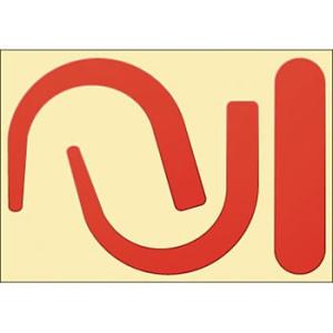 つくし工房 安全標識 891-R 安全帯フック用蛍光ステッカー 蛍光レッド 文字なし 100×150...