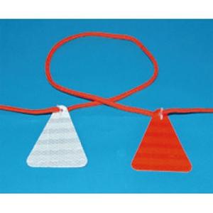 つくし工房 安全標識 976 ロープ付反射板 ロープ式ぴか三(ぞう) 11.7m(反射板12枚)[法...