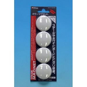 つくし工房 安全標識 B-977W カラーマグネット 白 φ40 4個パック