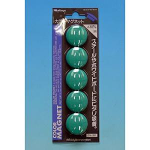 つくし工房 安全標識 B-978G カラーマグネット 緑 φ30 5個パック