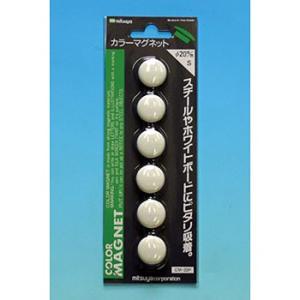つくし工房 安全標識 B-979W カラーマグネット 白 φ20 6個パック