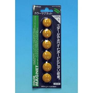 つくし工房 安全標識 B-979Y カラーマグネット 黄 φ20 6個パック