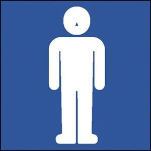 つくし工房 安全標識 DR-240 『男(マーク)』 文字案内標識 100×100mm 再剥離ステッ...