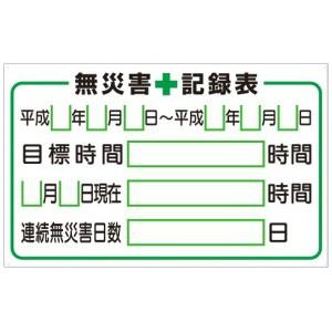 つくし工房 安全標識 KG-213 『無災害+記録表』 小型掲示板パーツ 差し込みカード付 500×...