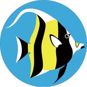 つくし工房 安全標識 KS-14 『さかな/丸型』 たのし〜る(ブルーベイシリーズ) φ300 つく...