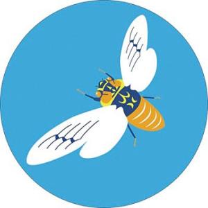 つくし工房 安全標識 KS-25 『こんちゅう1/丸型』 たのし〜る(ブルーベイシリーズ) φ300...