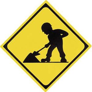 つくし工房 安全標識 MG-213 『道路工事中イラスト』 マグネット標識差し替え立看板用 反射ゴム...