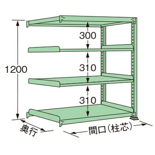 扶桑金属工業 中量ラック ME1212S04R 単連:連結タイプ 棚：4段(天板含む) [法人限定]...