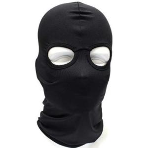 目出し帽 タクティカル マスク 防塵・防寒 花粉対策 サバゲー バイク 黒 (フリーサイズ)