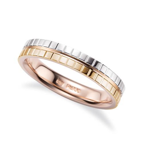 スクエアカットリング　プラチナ　ピンクゴールド　イエローゴールド　K18PG/Pt950/K18YG