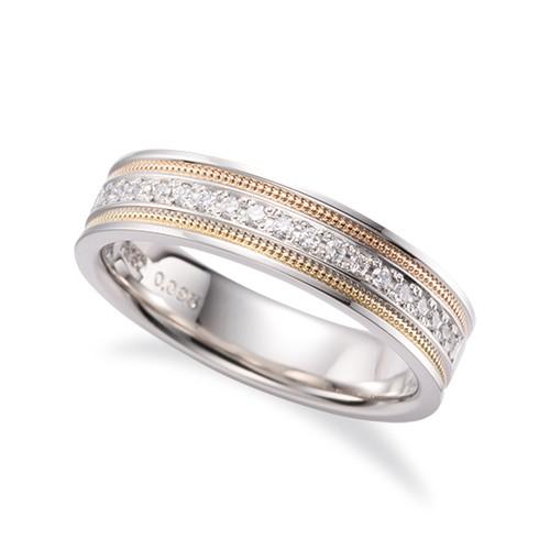 プラチナ　ピンクゴールド　イエローゴールド　ミルラインリング　K18PG/Pt950/K18YG