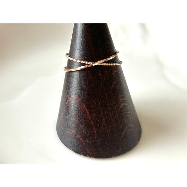 K10ピンクゴールド　　10金　2連リング　華奢リング　指輪　極細　細め　レディース　ピンクゴールド...