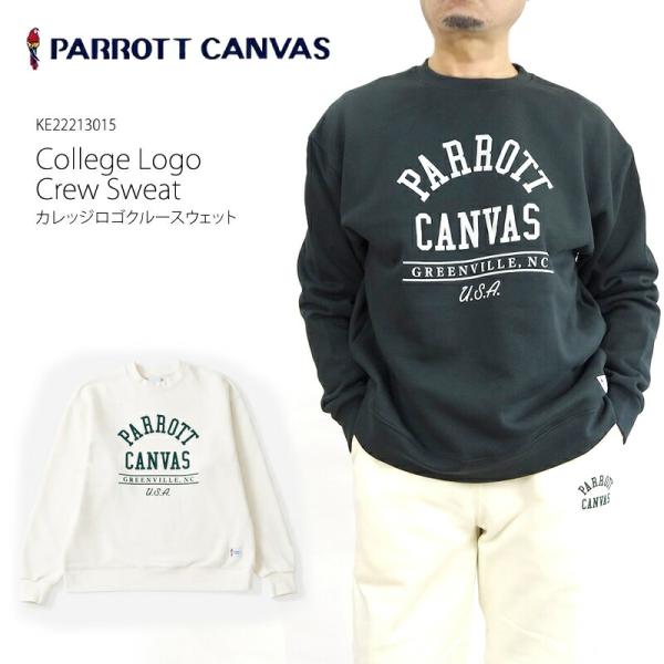 PARROT CANVAS パロットキャンバス  PC22213015 カレッジロゴ クルー スウェ...
