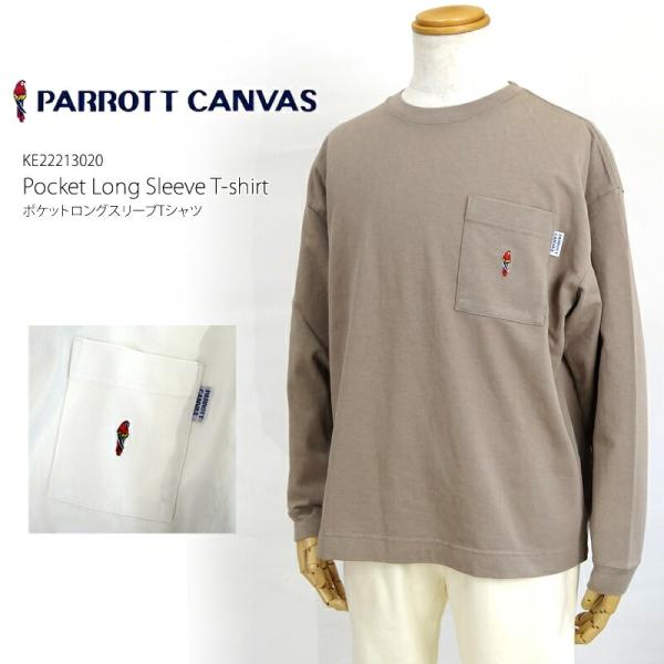 PARROT CANVAS パロットキャンバス  PC22213020 ポケットロングスリーブ Tシ...