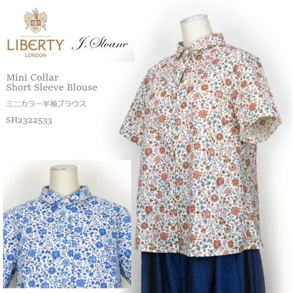 リバティ ブラウス × パークス ミニカラー 半袖ブラウス LIBERTY × PARKS レディー...