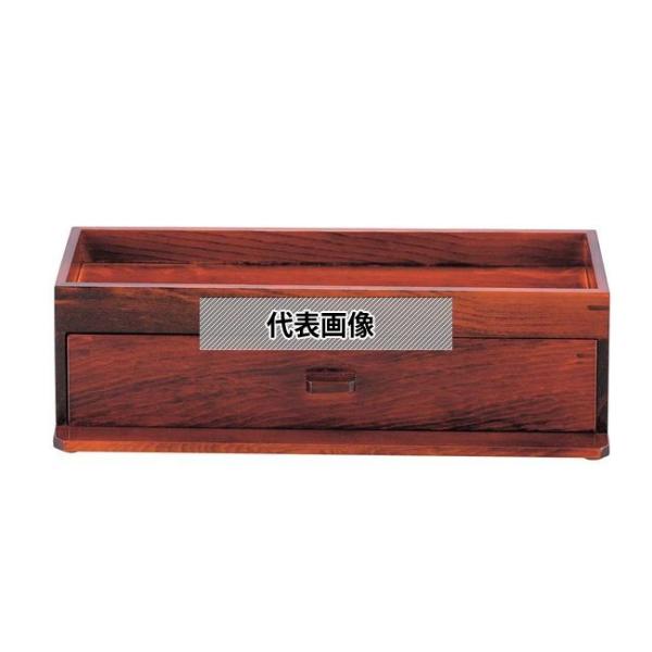 ヤマコー 木製 カスター&amp;箸箱 ブラウン 15255 270×120×H80mm はし箱  No.0...