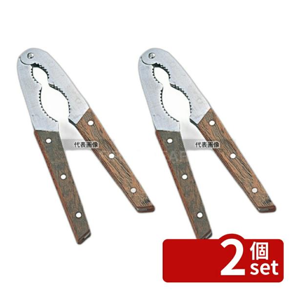 【2個セット】インテックカネキ 木柄 クルミ割 全長183mm 殻割り  殻割り No.071050...