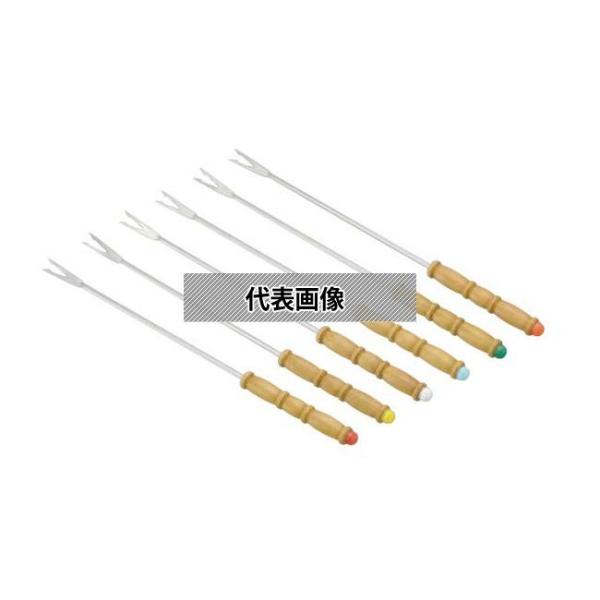 インテックカネキ木柄フォンデュフォーク 6本組 全長:255 フォーク  卓上鍋/焼物用品 No.0...