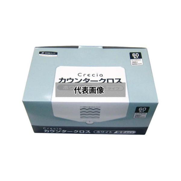 日本製紙クレシア クレシア 抗菌カウンタークロス 厚手 (60枚入) ホワイト 65302 600×...