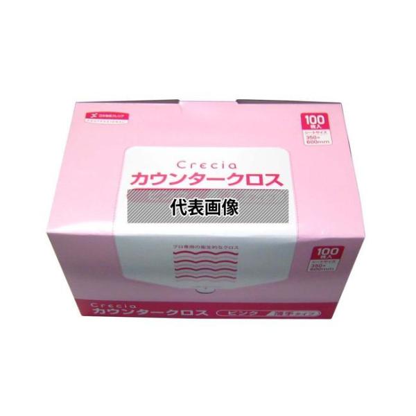 日本製紙クレシア クレシア 抗菌カウンタークロス 薄手 (100枚入) ピンク 65422 600×...
