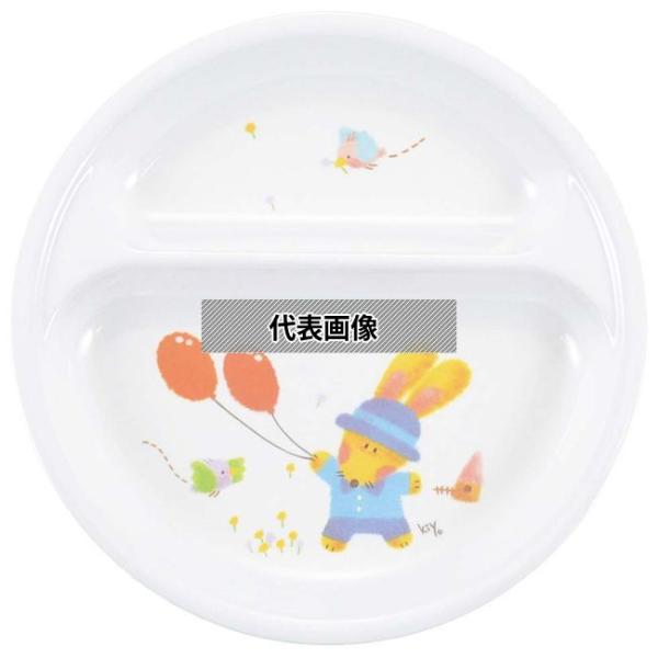 国際化工 メラミン子供食器 スイートラビット 二ツ仕切 皿 J21SR φ200×H25  和/洋/...