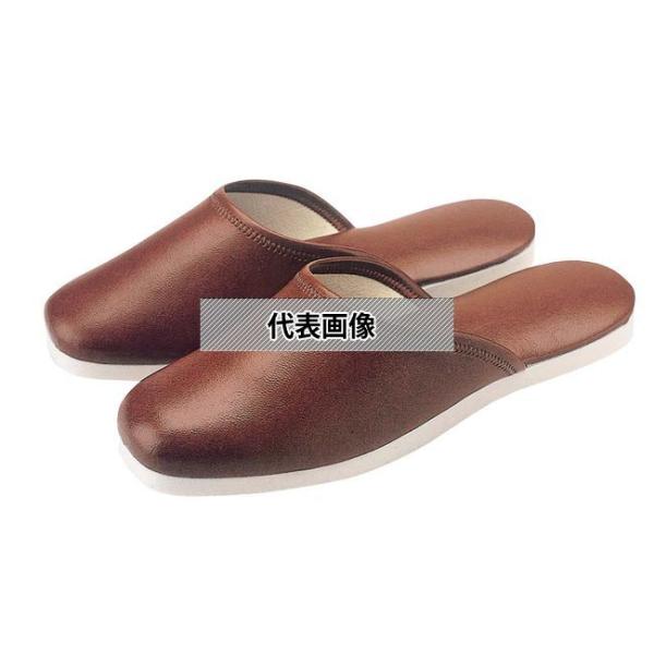 江部松商事 スリッパ (白薄底) 前トジタイプ No.014L ブラウン (04)  27cm  ユ...