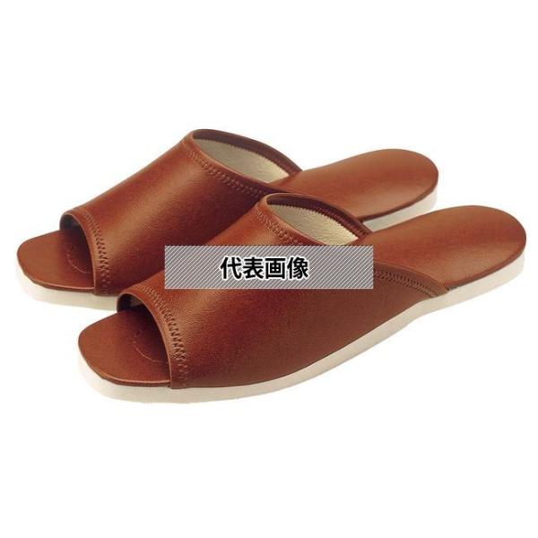 江部松商事 スリッパ (白薄底) 前アキタイプ No.013L ブラウン (04)  27cm  ユ...