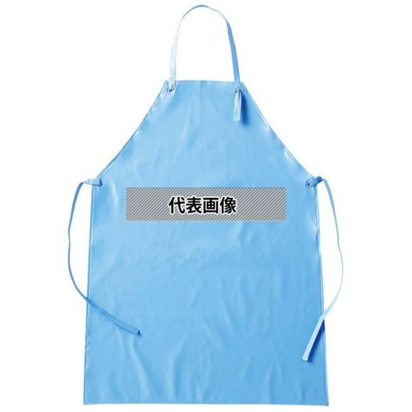 東和コーポレーション 耐油ウレタンエプロン ブルー 丈(長さ):97cm、巾(胴回り):84cm  ...