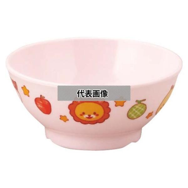 アヅミ産業 メラミン子供食器 みんなともだち。飯碗 YMB-1 ピンク YMB-1MTY φ111×...