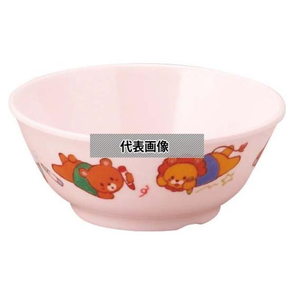 アヅミ産業 メラミン子供食器 みんなともだち。汁椀 YMC-1 ピンク YMC-1MTY φ113....