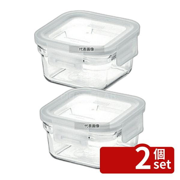 【2個セット】グラスロック グラスロック スクエア 中 GL0102 440ml 109×109×H...