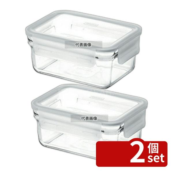 【2個セット】グラスロック グラスロック レクタングル 中 GL0202 700ml 159×111...