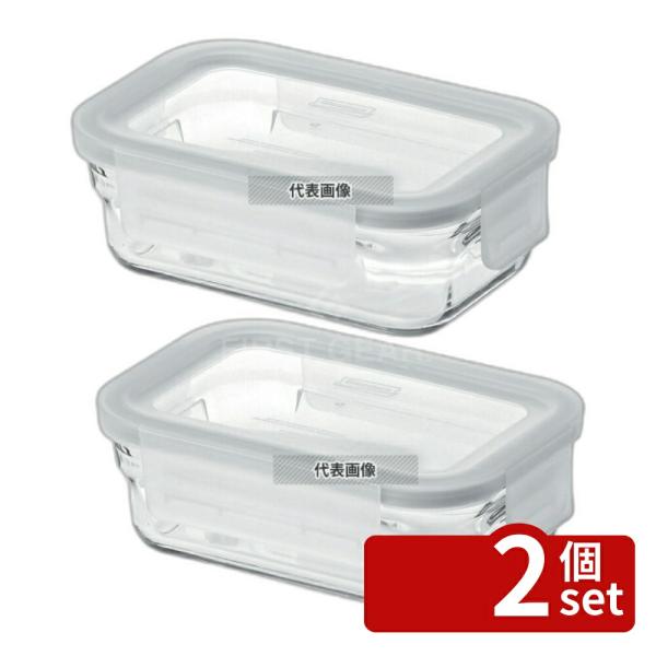 【2個セット】グラスロック グラスロック レクタングル 小 GL0201 395ml 142×93×...
