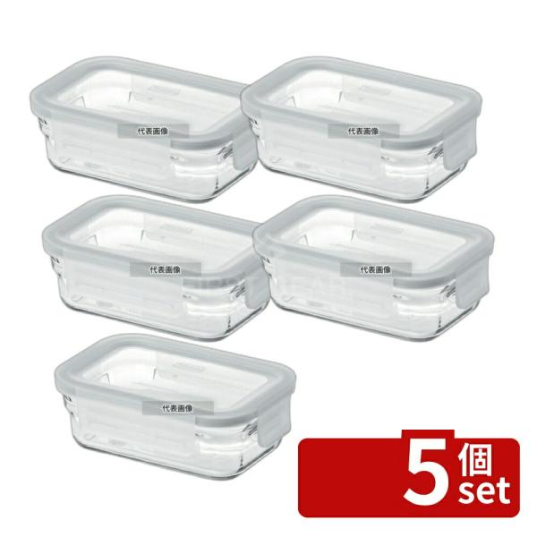 【5個セット】グラスロック グラスロック レクタングル 小 GL0201 395ml 142×93×...