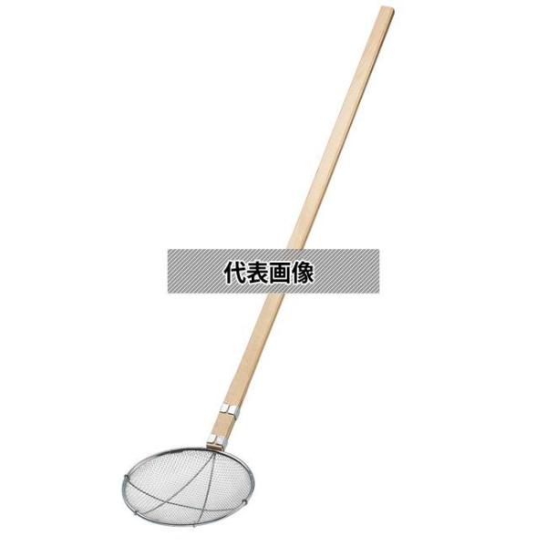 ThreeSnow(新越) 18-8(ステンレス) 木柄 丸型 給食用すくい網 24cm 2.5メッ...