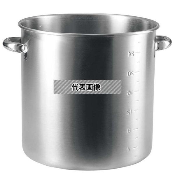 K 19-0(ステンレス) IH対応 寸胴鍋 (目盛付) 36cm (蓋無)  36L 寸胴鍋  N...