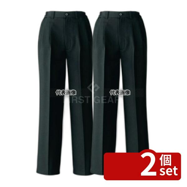 【2個セット】セブンユニフォーム パンツ (男女兼用) WL1472-9 ブラック L ウエスト76...