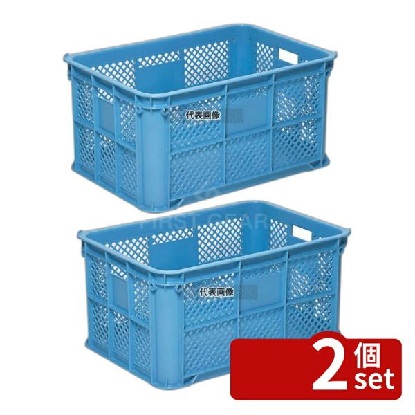 【2個セット】三甲 サンコー サンテナー B#80 BL PE製 68.8L 619×429×H31...