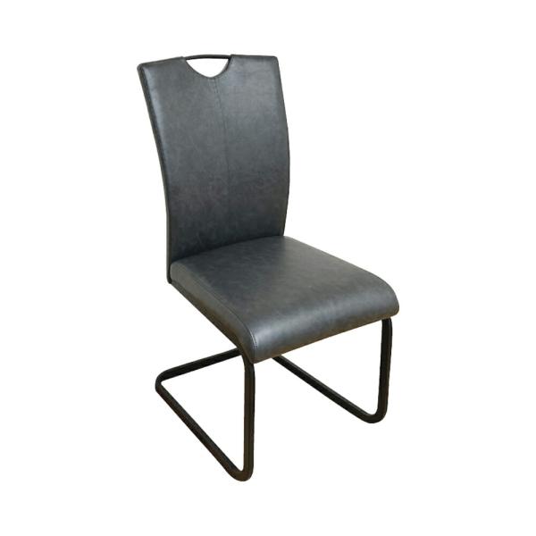 後藤家具物産 ダイニングチェアー DC-RI-BK ライ PU生地 ハイバック ブラック色 2脚入 ...