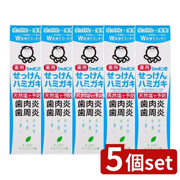 【5個セット】シャボン玉石けん シャボン玉薬用せっけんハミガキ [単品内容量/80g]