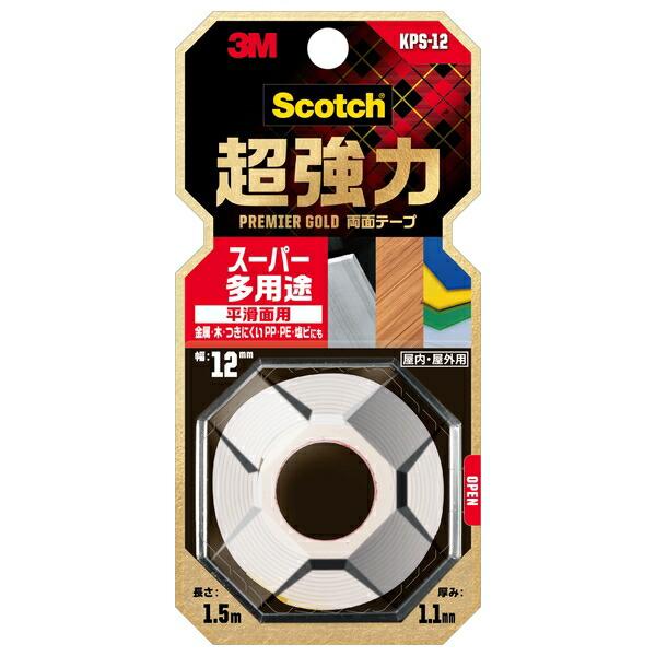 スリーエム(3M) 超強力両面テープ プレミアゴールド スーパー多用途 KPS-12 1.1mm×1...