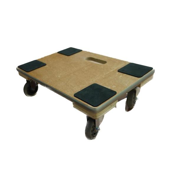 アイネット　木製平台車　静車輪　300mmX450mm　滑り止め付　荷重100kg IN0162-O