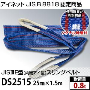 アイネット　両端アイ型スリングベルト　DS2515　規格　25mm×1.5m　(JIS-3E型)　耐...