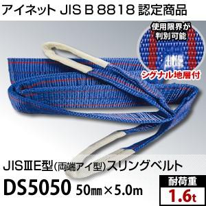 アイネット 両端アイ型スリングベルト DS5050 規格 50mm×5.0m (JIS-3E型) 耐...