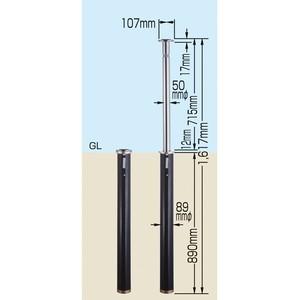 緑十字 車止めガードナー GS-5 サイズ：50mmφx高さ715mm