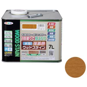 アサヒペン東京支店 アサヒペン 水性強着色ウッドステイン 7L ライトオーク