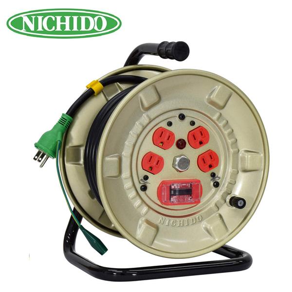 日動工業　コードリール 100V 屋内型 過負荷漏電保護兼用ブレーカー付 (標準型極太仕様) 極太3...