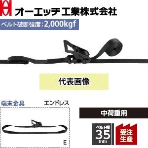 OH(オーエッチ工業) 荷締機 ラッシングベルト LBR300WBK E50 ラチェットオールブラッ...