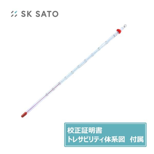 佐藤計量器 アルコール棒状温度計 0〜100℃ メーカー実施校正証明書、トレサビリティ体系図付き  ...
